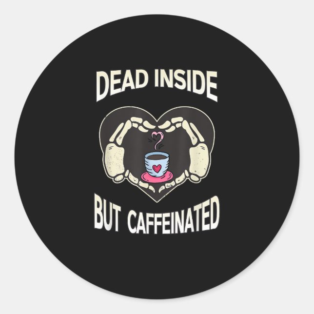 Sticker Rond Mais Café Café Squelette Mains Coeur (Devant)
