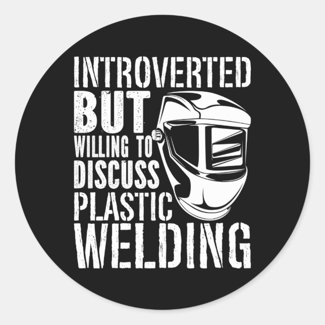 Sticker Rond Mais Prêt À Discuter De Soudage En Plastique (Devant)