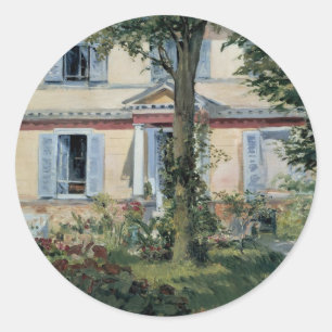 Sticker Rond Maison à Rueil d'Edouard Manet, Beaux-Arts Vintage