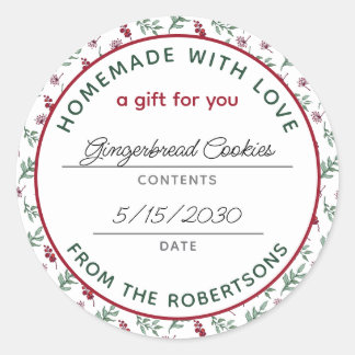 Sticker Rond Maison avec amour Nom du produit Vacances Botaniqu