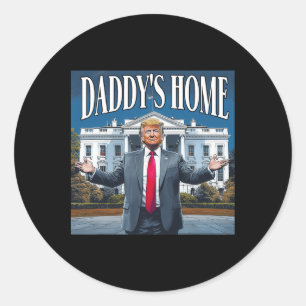 Sticker Rond Maison-Blanche Trump Daddys 2025