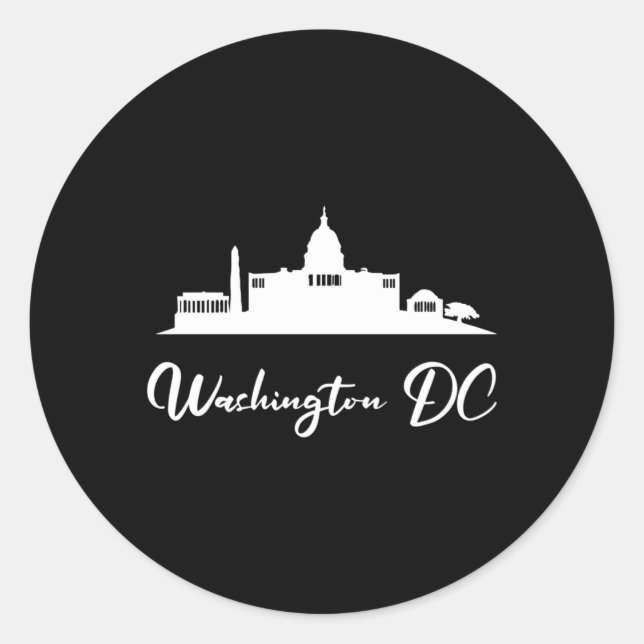Sticker Rond Maison Blanche Washington D (Devant)