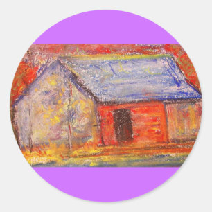 Sticker Rond maison de ferme