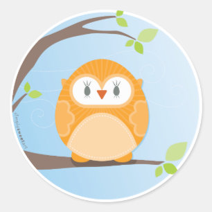 Sticker Rond MAISON DOUCE À LA MAISON : : Hibou dans un arbre 4