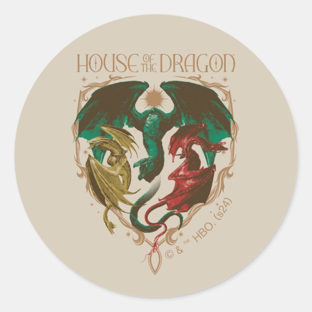 Sticker Rond Maison du Dragon | Bouclier dragon (Devant)