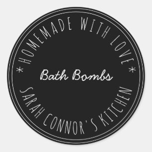 Sticker Rond Maison faite avec amour Bain Bombes Kraft Spa