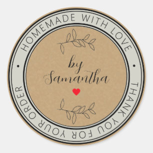 Sticker Rond Maison personnalisée faite avec amour
