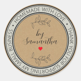 Sticker Rond Maison personnalisée faite avec amour