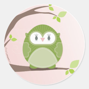 Sticker Rond MAISON SWEET HOME :: Chouette dans un arbre 2