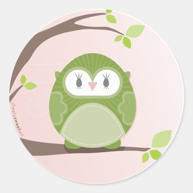 Sticker Rond MAISON SWEET HOME :: Chouette dans un arbre 2 (Devant)