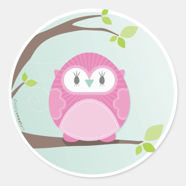 Sticker Rond MAISON SWEET HOME :: Chouette dans un arbre 3 (Devant)