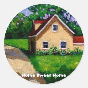 STICKER ROND MAISON SWEET HOME PAYS COTTAGE