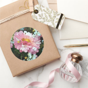 Sticker Rond Maisy en rose