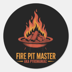Sticker Rond Maître de foyer pyromancie pyrotechnie Foyer extér