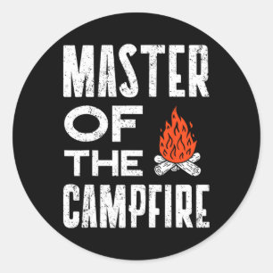 Sticker Rond Maître de la chemise de camping de papa campeur de