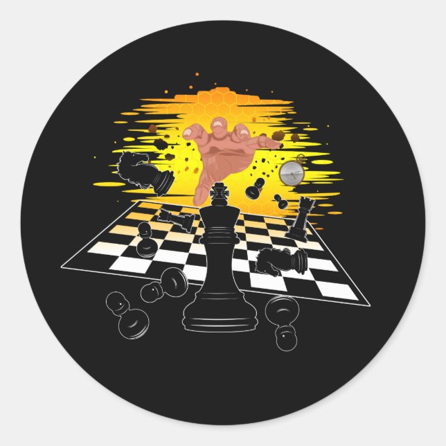 Sticker Rond Maître d'échecs (Devant)