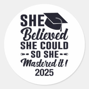 Sticker Rond Maîtrise Il 2025 Masters Diplôme Graduat