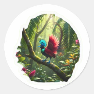 Sticker Rond Majestic Bird of Paradise - Exotic Indonesian Wild