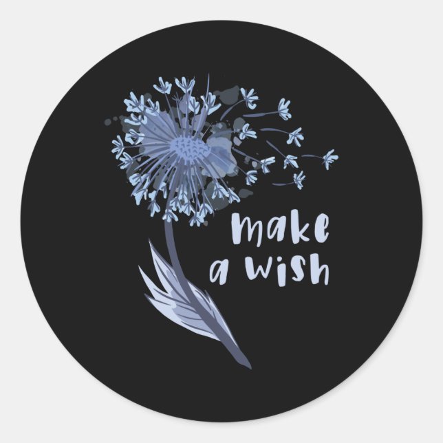 Sticker Rond Make a wish Dandelion Flower (Devant)
