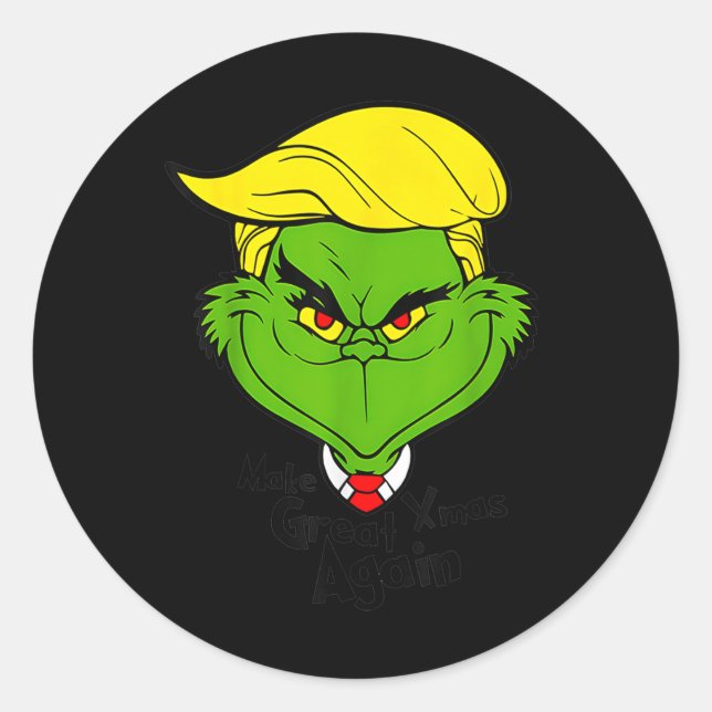 Sticker Rond Make Christmas Great Again Donald Trump Xmas Funny (Devant)