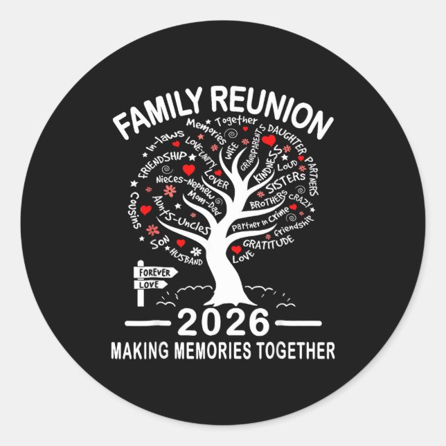 Sticker Rond Making Memories Family Matching Group Family Reuni (Devant)
