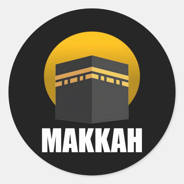 Sticker Rond Makkah musulmane Kaaba Arabie Saoudite Mekkah (Devant)