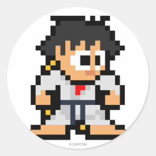 Sticker Rond Makoto 8 bits