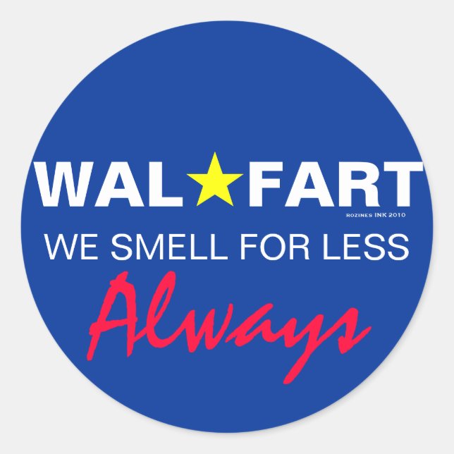 Sticker Rond Mal Mart Plaisanterie Immature À Propos Des Pâtes  (Devant)