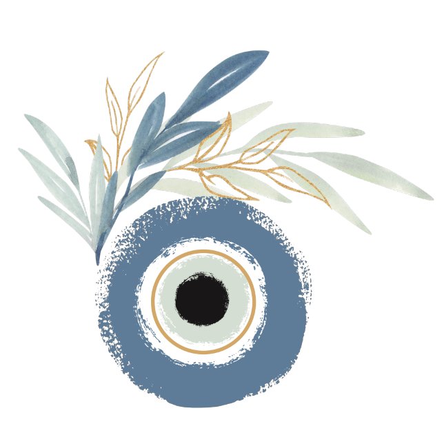 Sticker Rond Mal oeil abstrait bleu avec aimant feuille (Créateur téléchargé)