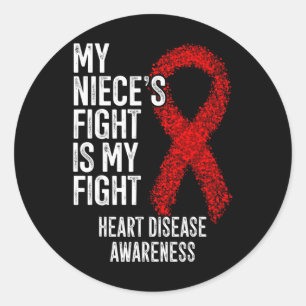 Sticker Rond Maladie cardiovasculaire Le combat de ma nièce est