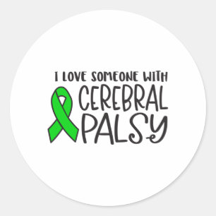 Sticker Rond Maladie cérébrale, conscience de la paralysie céré