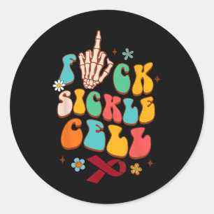 Sticker Rond Maladie de la faucille Guerrier de sensibilisation