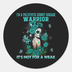 Sticker Rond Maladie du rein polykystique Papillon du crâne à s