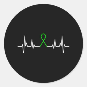 Sticker Rond Maladie Ruban vert Mois de sensibilisation à la sa