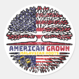 Sticker Rond Malaisie Malaisie États-Unis États-Unis