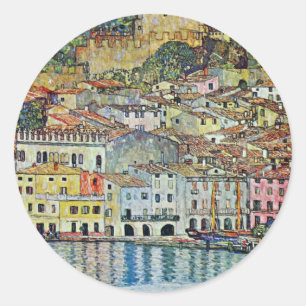 Sticker Rond Malcesine sur le lac de Garde Par Gustav Klimt