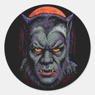 Sticker Rond Malédiction du loup-garou