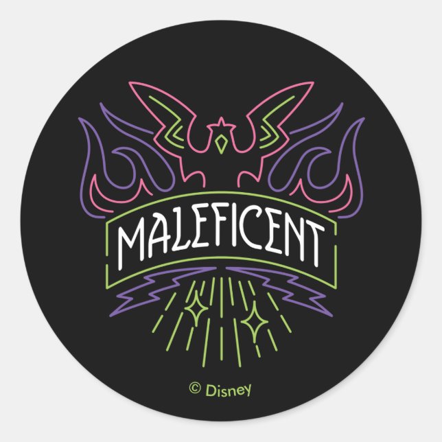 Sticker Rond Maléfique | Logo du badge de néon (Devant)