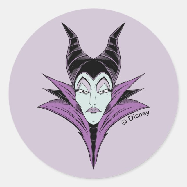 Sticker Rond Maléfique | Un visage sombre (Devant)