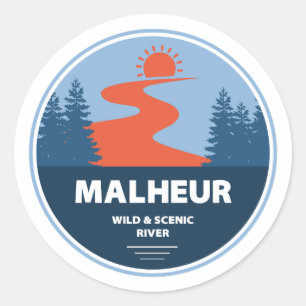 Sticker Rond Malheur Wild Et Pittoresque River Oregon