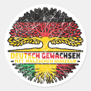 Sticker Rond Mali Malisch Deutsch Deutschland Baum Wurzel