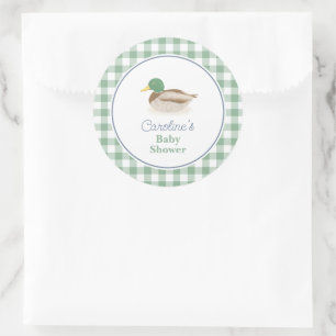 Sticker Rond Mallard Canard Pays Chasse Baby shower Favoriser