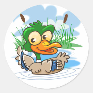 Sticker Rond Mallard Duck