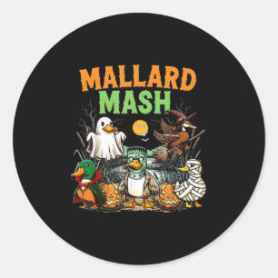 Sticker Rond Mallard Mash Drôle Y Canard Soky Ghost Chasse Hall