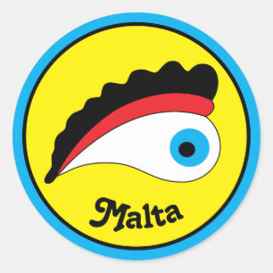 Sticker Rond Malte Bateau de pêche Lucky Oeil coloré