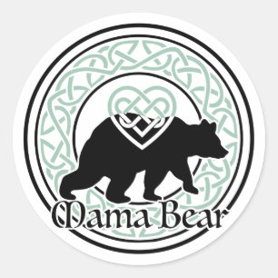 Sticker Rond Mama Bear Celtic Circle of Love and Strength