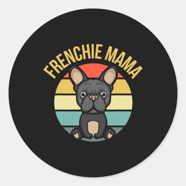 Sticker Rond Mama Chien Maman Cadeaux Pour Les Femmes Fun Graph (Devant)