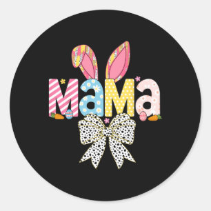 Sticker Rond Mama Coquette Pâques Bunny Boulon jumelé Famille E