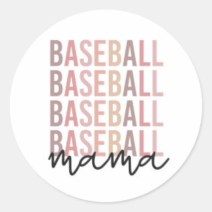 Sticker Rond Mama de baseball Cadeaux de maman de baseball
