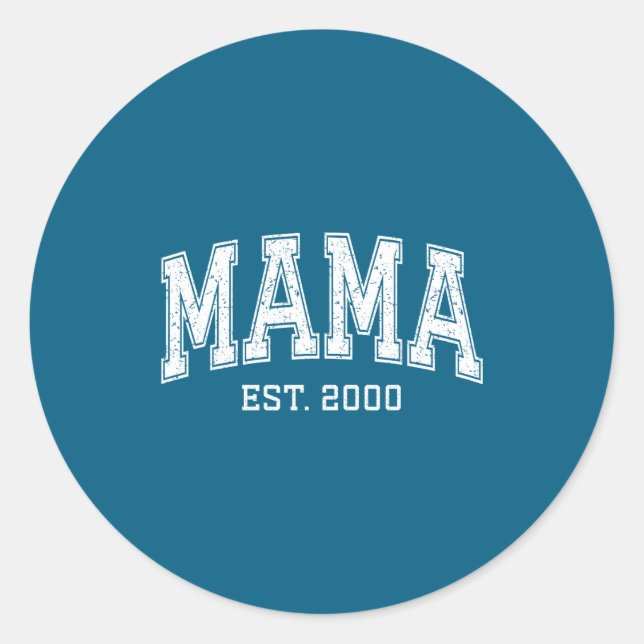 Sticker Rond Mama Est 2000 Mom D Mothers Day Ized  (Devant)